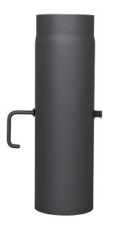 картинка Труба 0,5 м с шибером черный d120 2 мм КПД